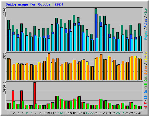 Daily usage for October 2024