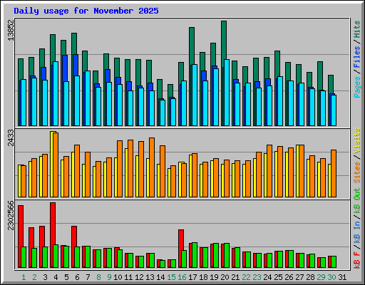 Daily usage for November 2025