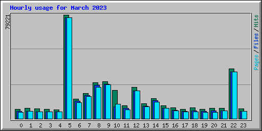 Hourly usage for March 2023