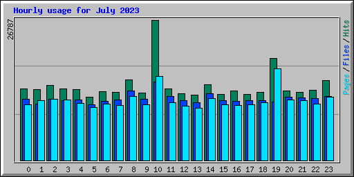 Hourly usage for July 2023