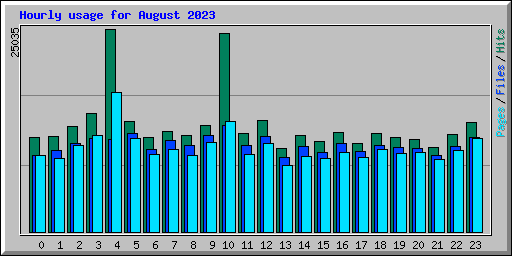 Hourly usage for August 2023